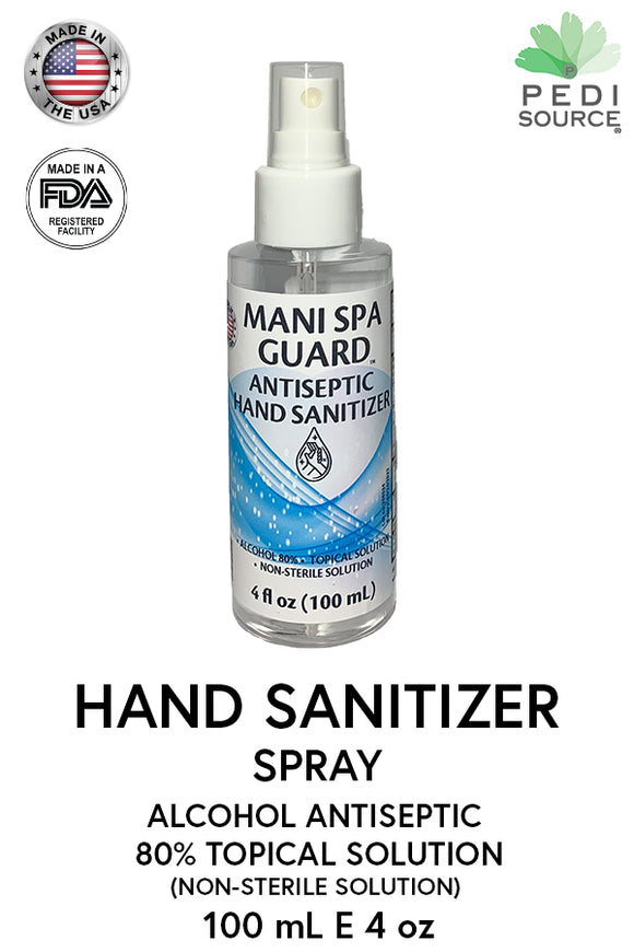 MANI SPA GUARD - 4oz - Hand Sanitizer Solution w Spray