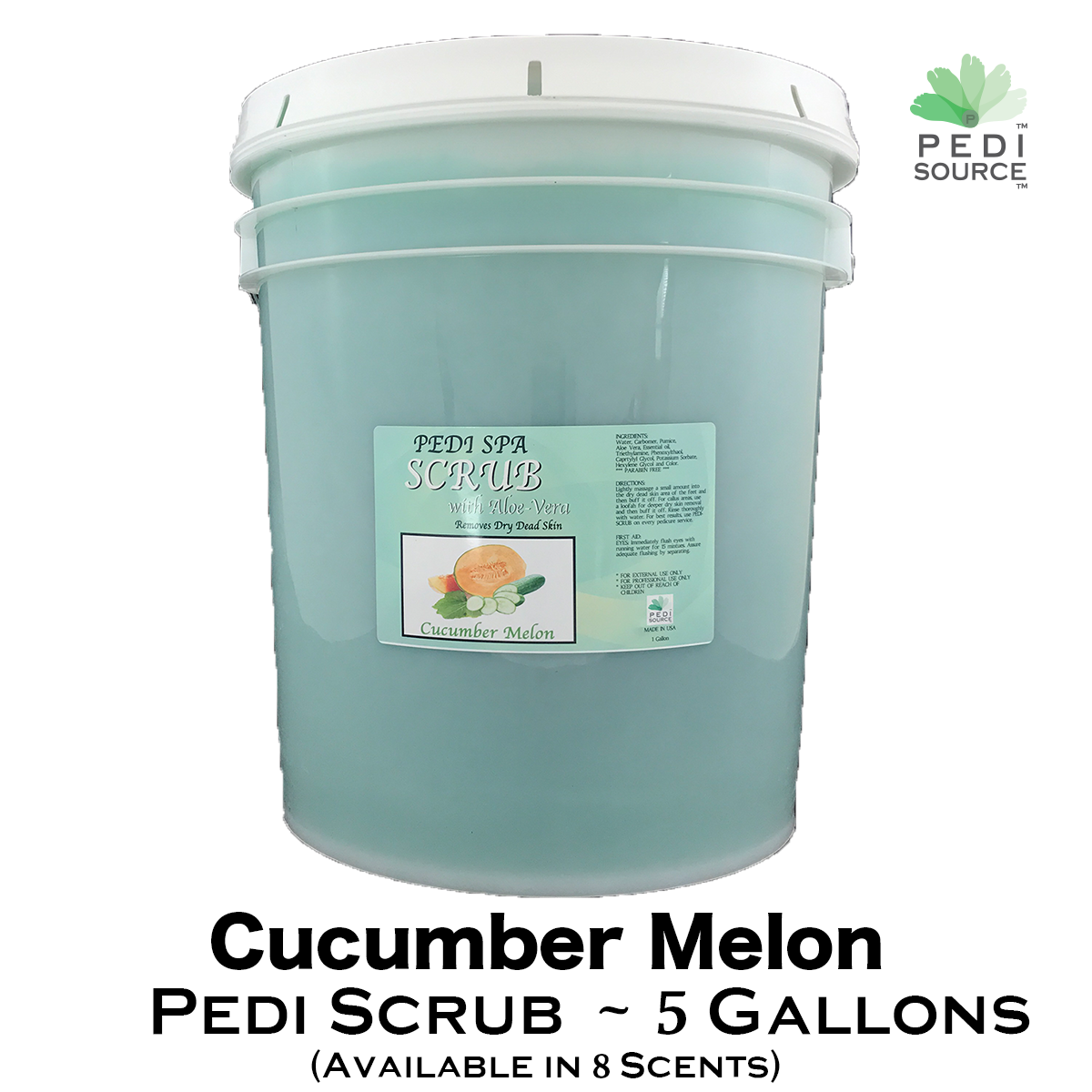 Pedi Scrub Gallon Bucket Cucumber Melon – PediSource Nail Supply