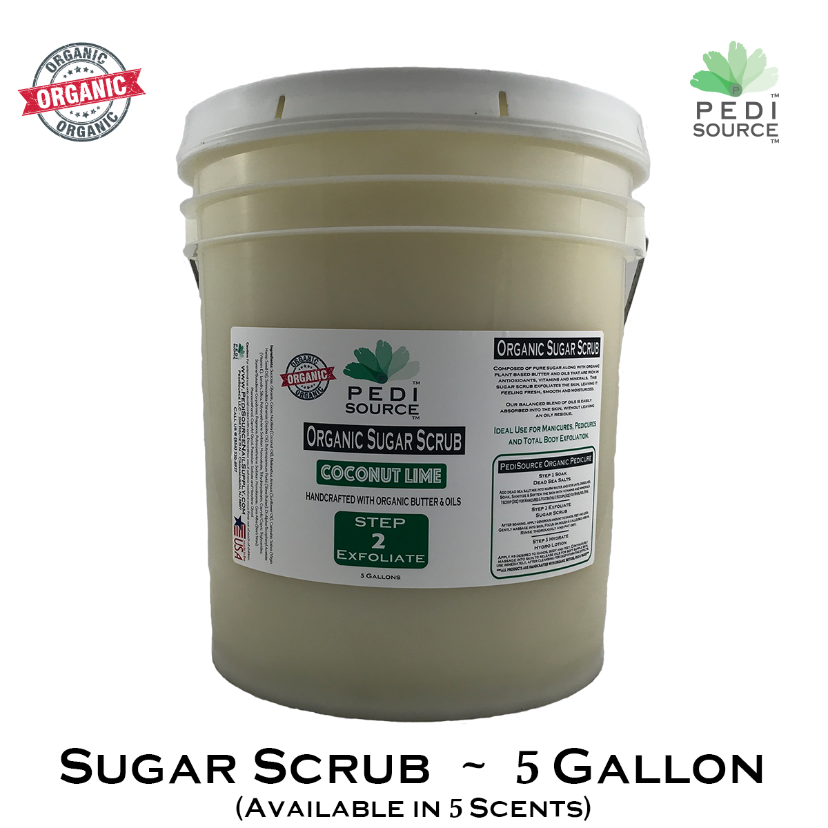 Organic Sugar Scrub ~ 5 Gallon (Available in 5 Scents) – PediSource ...